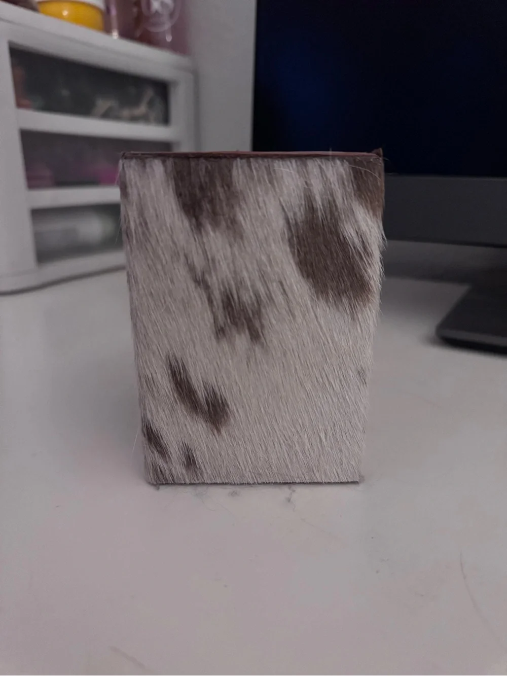 cowhide pen holder
